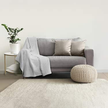 140 x 200 cm waffle piqué lightweight polycotton bedspread in the color light grey