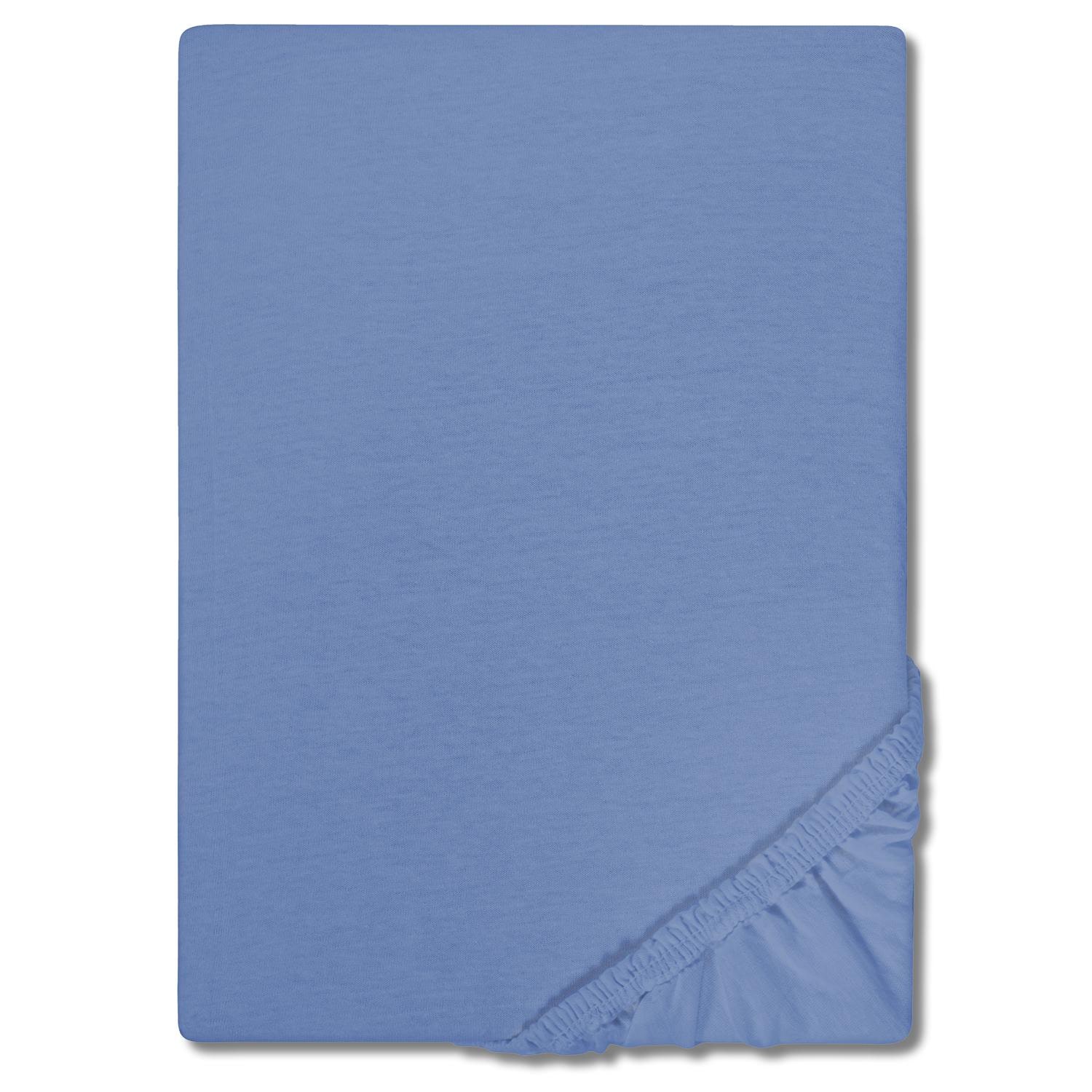 Dvojbalení napínacích prostěradel CloudComfort Basic jersey stretch modrá 90 x 190 - 100 x 200 cm (2 ks)