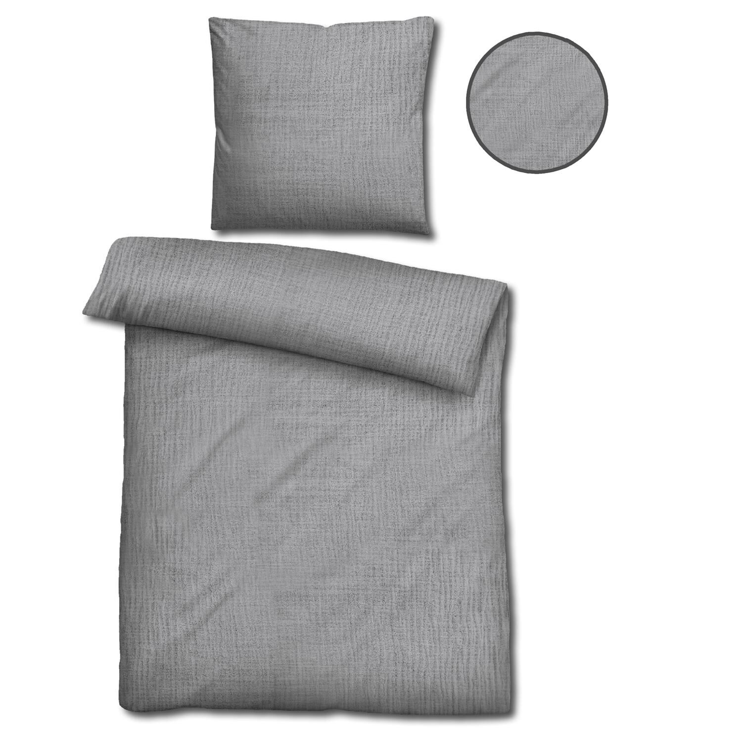 Çift kişilik paket Sleezzz® muslin nevresim gri 135 x 200 cm + 80 x 80 cm