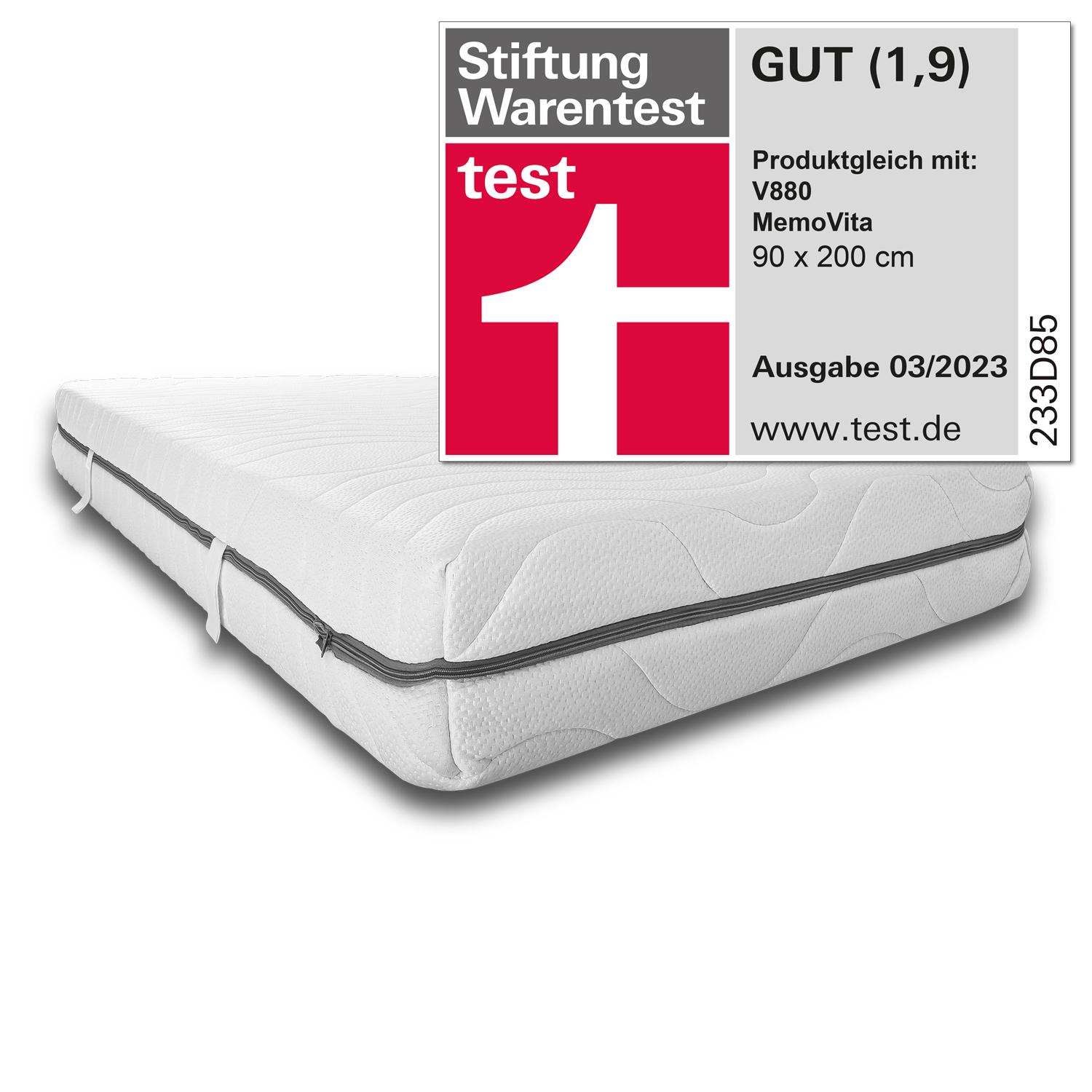 7 bölgeli viskoelastik yatak Sleezzz Smart 90 x 200 cm, yükseklik 18 cm, sertlik seviyesi H3, havalı hafızalı sünger