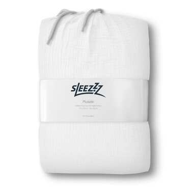 Dvojno pakiranje Sleezzz® muslinske posteljnine bele barve 155 x 220 cm + 80 x 80 cm