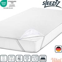Sleezzz Vital waterproof molleton mattress protector fixed tension 140 x 190 cm, mattress protector made of 100% cotton in white