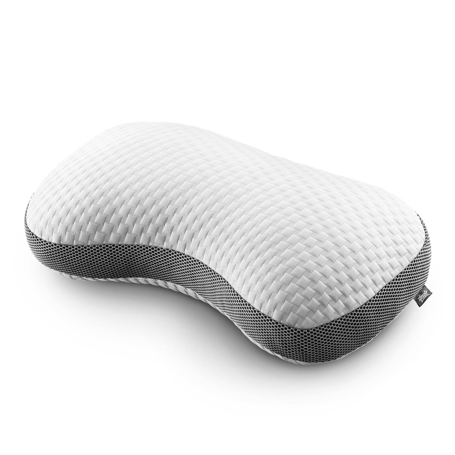 4 adet Sleezzz Premium Viskoelastik Kontur Yastık, Kelebek Şekli, 36 x 60 cm, cilde dost çift katlı kumaş kılıflı