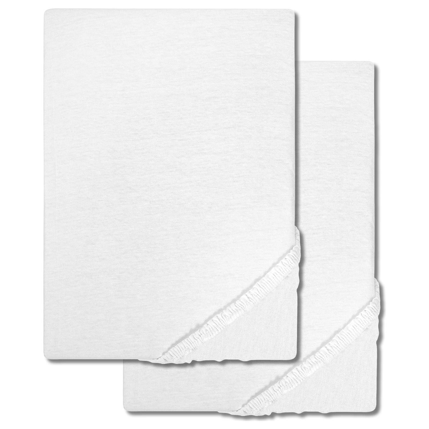 Dvojbalení prostěradel CloudComfort Basic bílé 180 x 190 - 200 x 200 cm