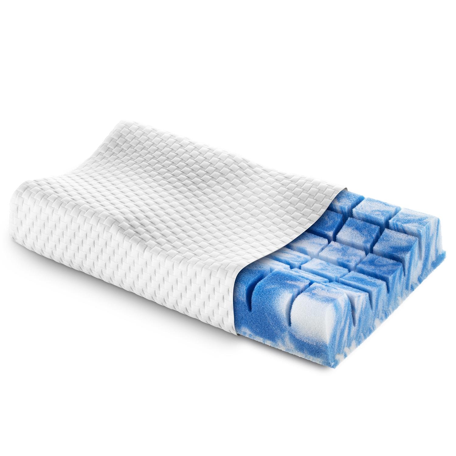 Sleezzz Premium ιξωδοελαστικό στρώμα 90 x 200 cm, ύψος 20 cm, επίπεδο σκληρότητας H2/H3, με αναστρέψιμες λαβές + μαξιλάρι τζελ Sleezzz® Premium