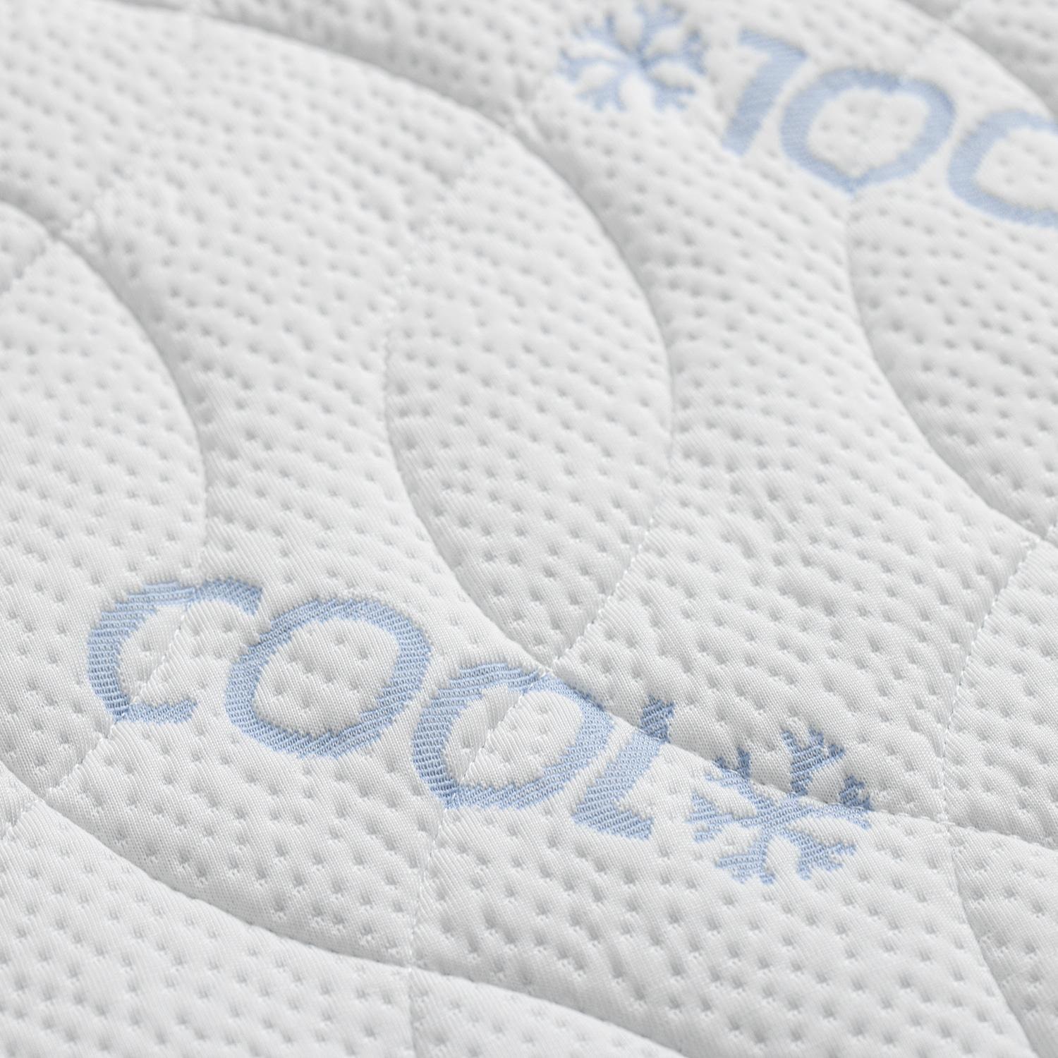 Bezug im Detail – CloudComfort Cool Topper 90 x 200 cm H2/H3 + CloudComfort Basic Gel-Flocken Kissen 40 x 80 cm