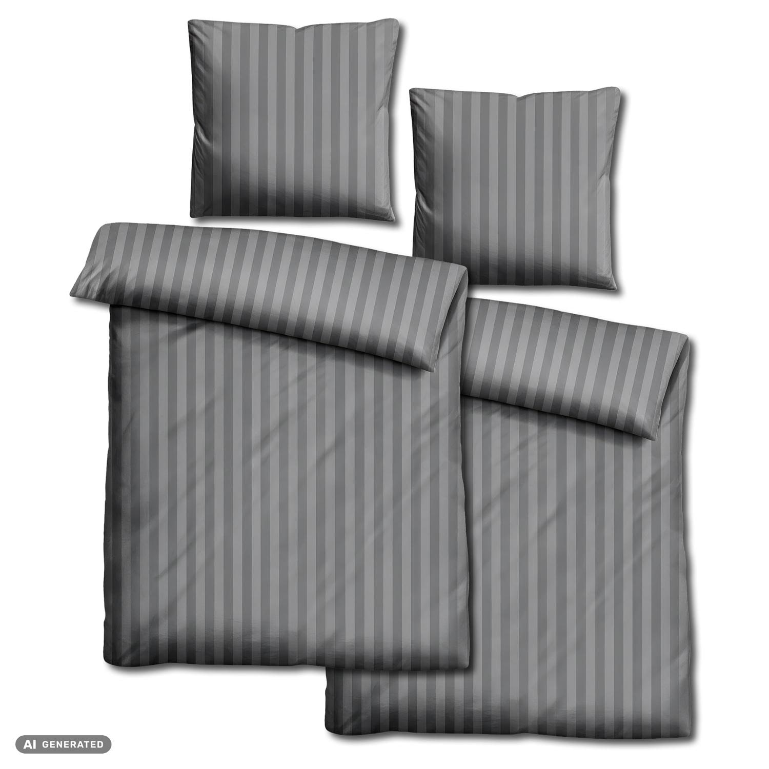 Cloud Comfort Mako Saten Nevresim Takımı, antrasit, 135 x 200 cm + 80 x 80 cm