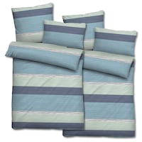 Doppelpack Mikrofaser Seersucker Bettwäsche 135 x 200 + 80 x 80 cm + 40 x 80 cm 3-teilig