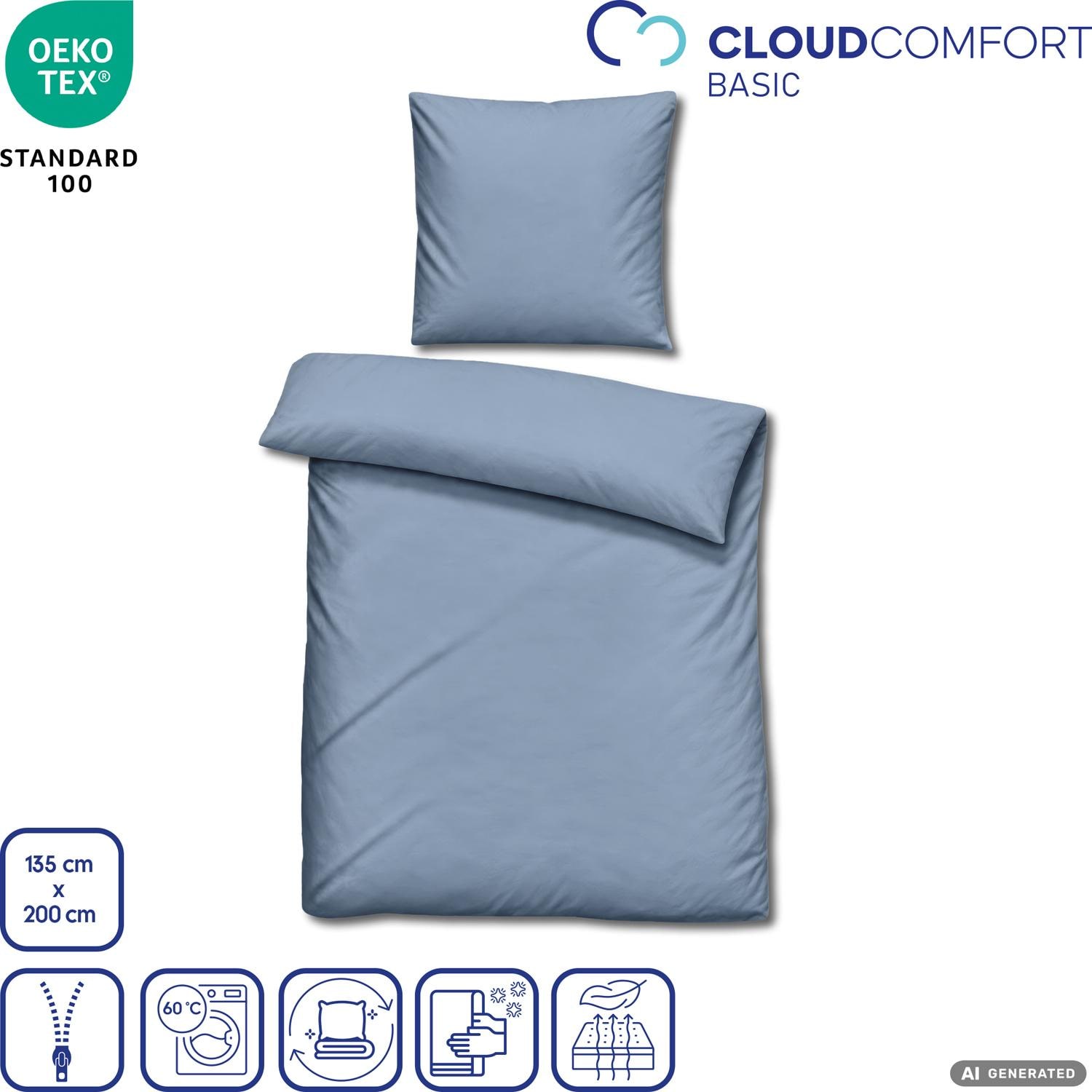 Cloud Comfort Mako-satijn beddengoed 135 x 200 cm + 80 x 80 cm