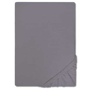 CloudComfort Basic lenzuolo matrimoniale in jersey stretch grigio scuro 140 x 190 - 160 x 200 cm