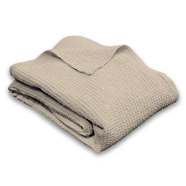 Baumwoll Waffelpiqué Decke beige 150 x 200 cm