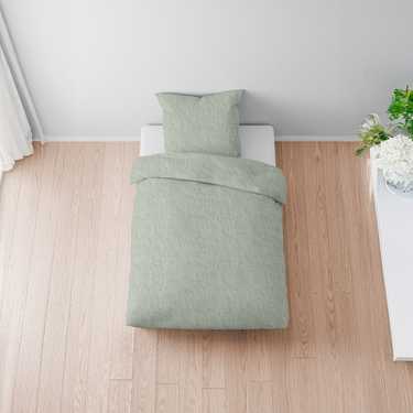 Double pack Sleezzz® muslin bed linen green 135 x 200 cm + 80 x 80 cm