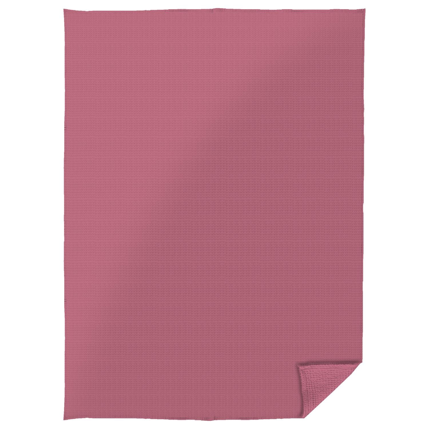 Cotton waffle piqué blanket pink 75 x 120 cm