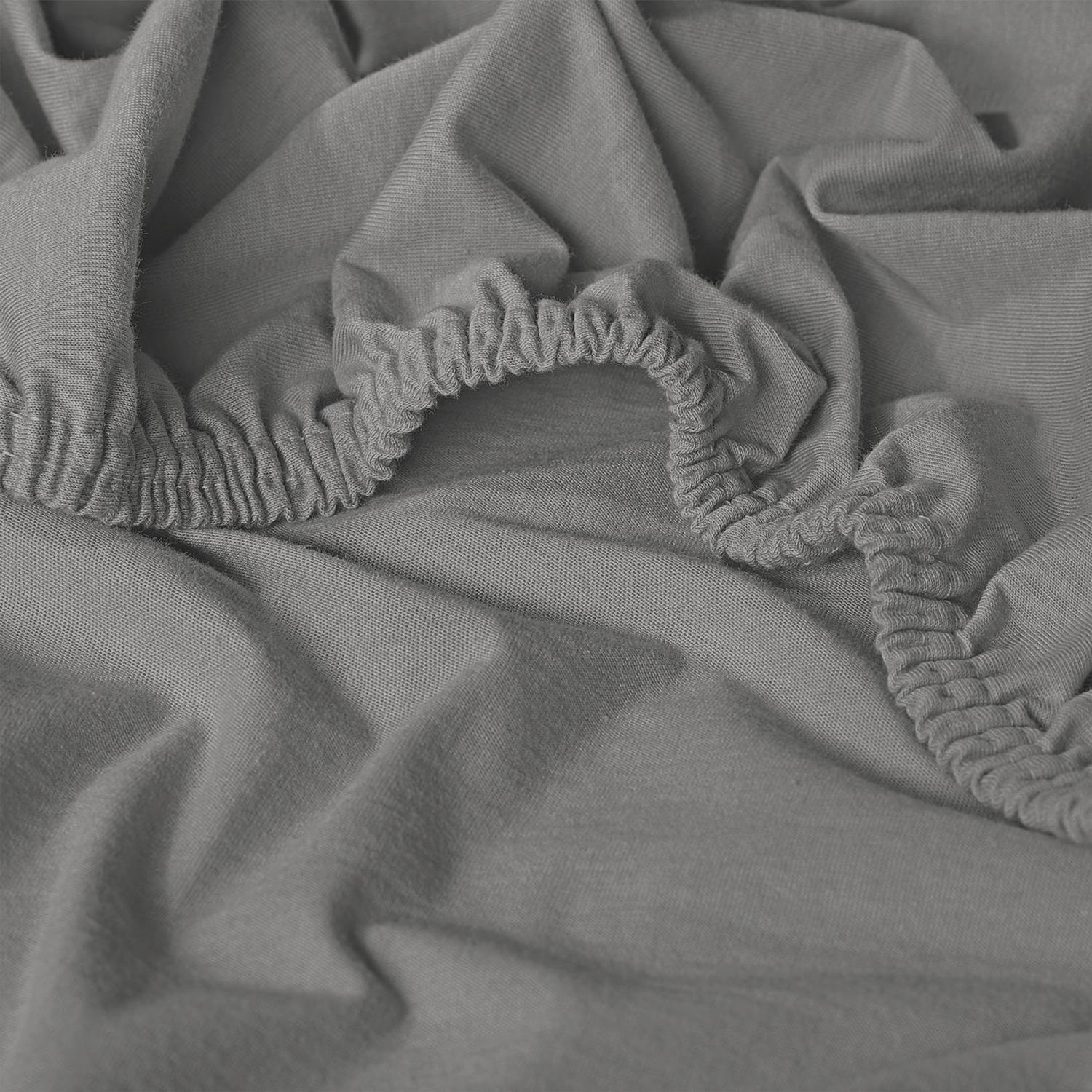Cover in detail – Double pack of CloudComfort Basic fitted sheets silver gray 180 x 190 - 200 x 200 cm