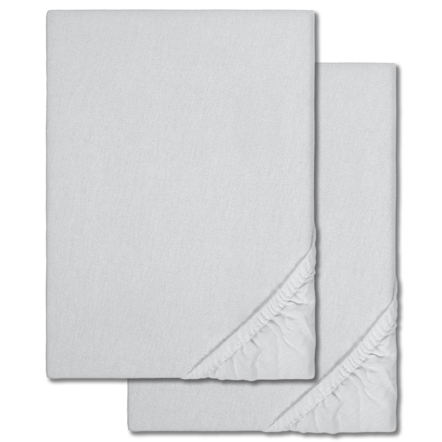 Spannbettlaken Winterflausch silber grau 90 x 190 - 100 x 200 cm Doppelpack