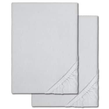 Spannbettlaken Winterflausch silber grau 90 x 190 - 100 x 200 cm Doppelpack
