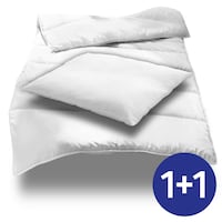135 x 200 cm + 80 x 80 cm Mikrofaser Ganzjahres Bett-Set, extra leicht