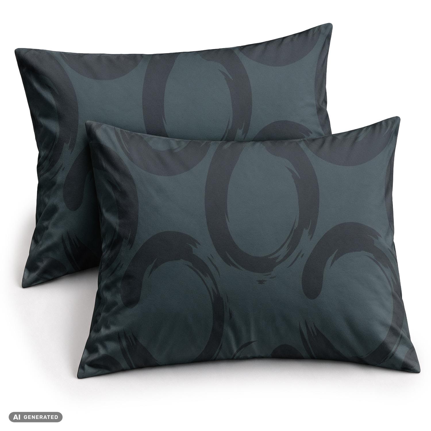 CloudComfort Basic Baumwoll Kissenbezug anthrazit 2er-Set 70 x 90 cm