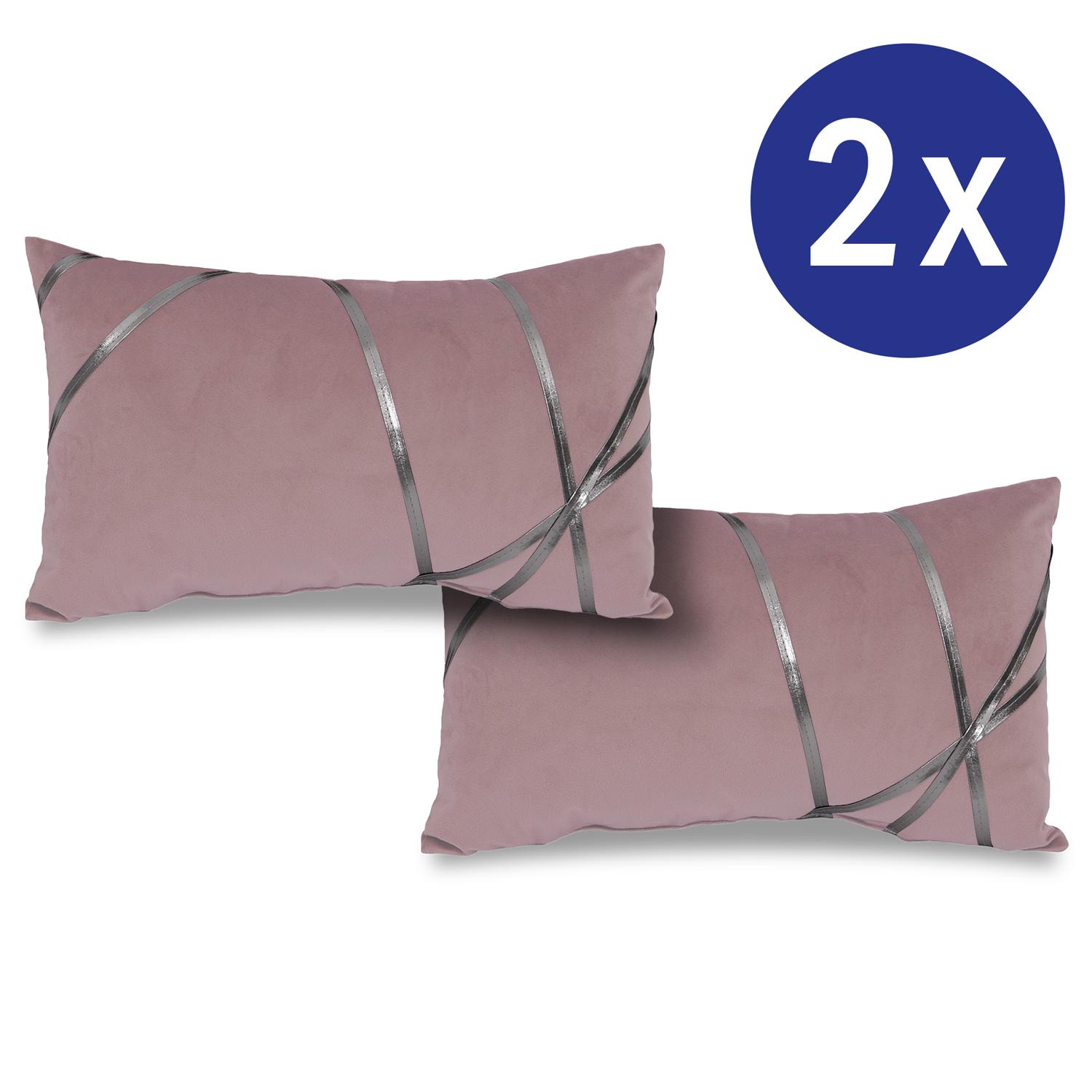 Confezione doppia di cuscini decorativi rosé 30 x 50 cm Confezione doppia di cuscini decorativi rosé 30 x 50 cm