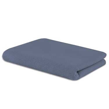 Baumwoll Waffelpiqué Decke blau 150 x 200 cm