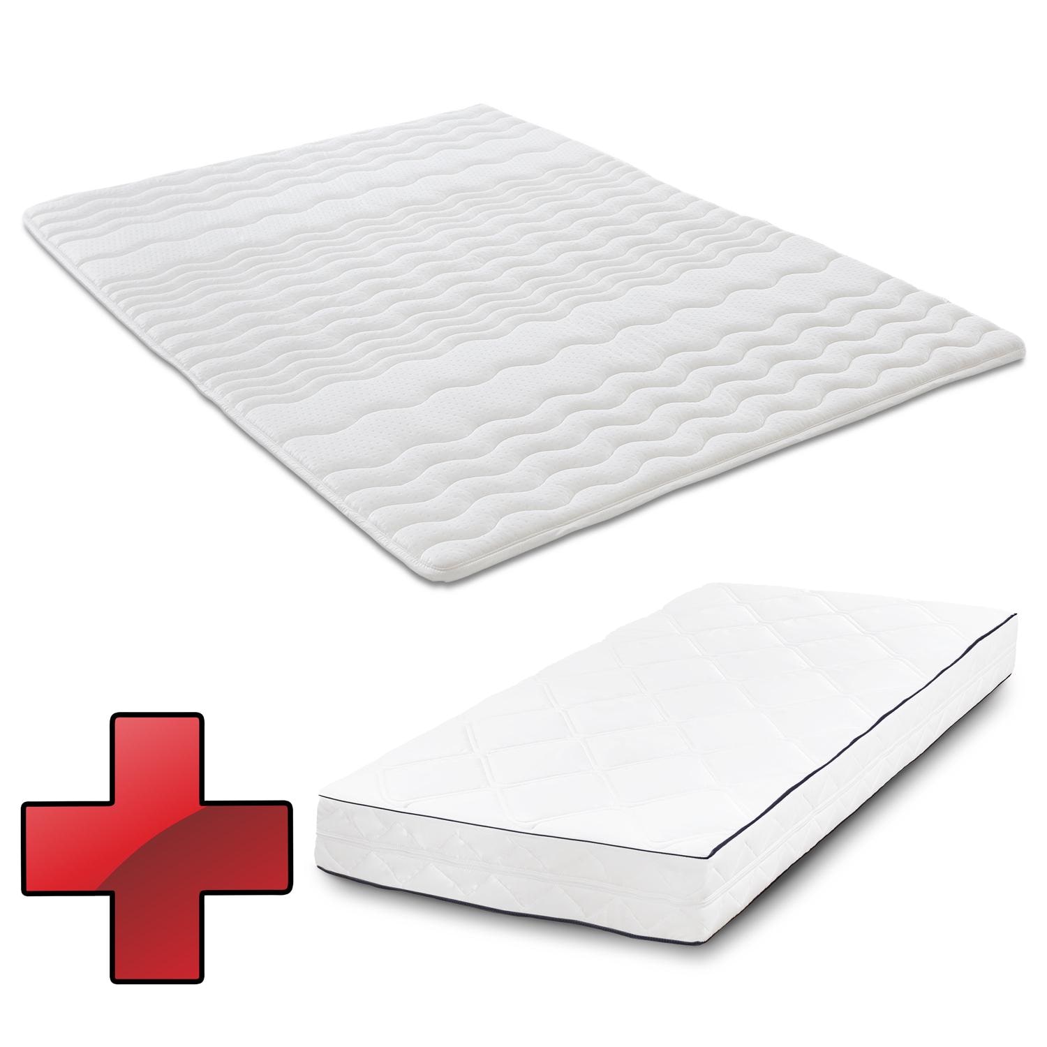 7-zone Sleezzz Superior mattress 90 x 200 cm, height 21 cm, firmness level H3/H4 + mattress topper / mattress topper 90 x 200 cm