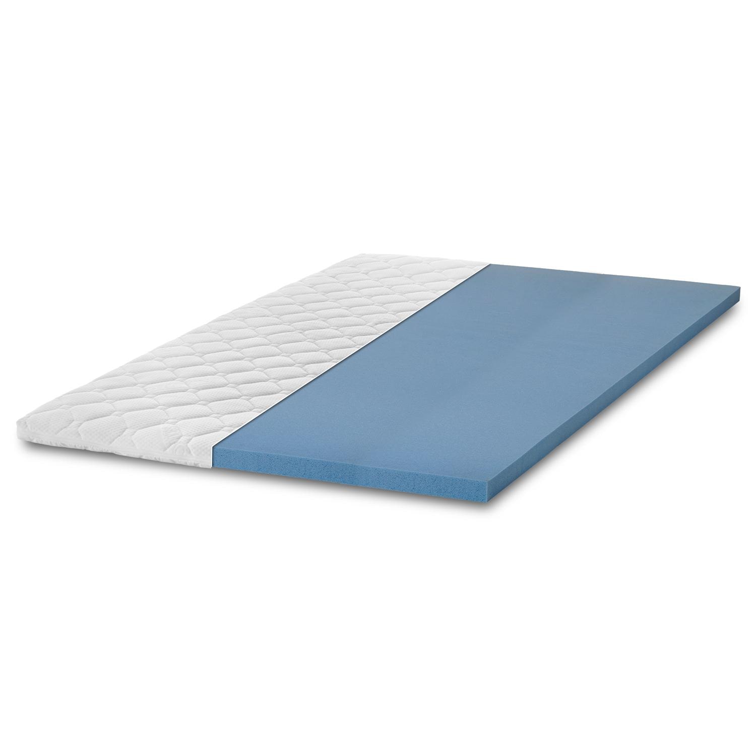 Soft viscoelastic mattress topper 180 x 200 cm, height 6 cm, with memory effect
