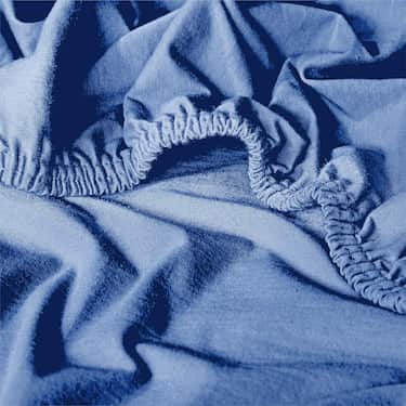 CloudComfort Basic fitted sheet jersey stretch blue 120 x 200 cm