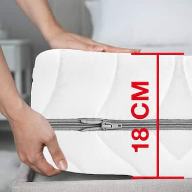 7-zone viscoelastic mattress Sleezzz Smart 80 x 200 cm, height 18 cm, firmness level H2+H3 with air memory foam