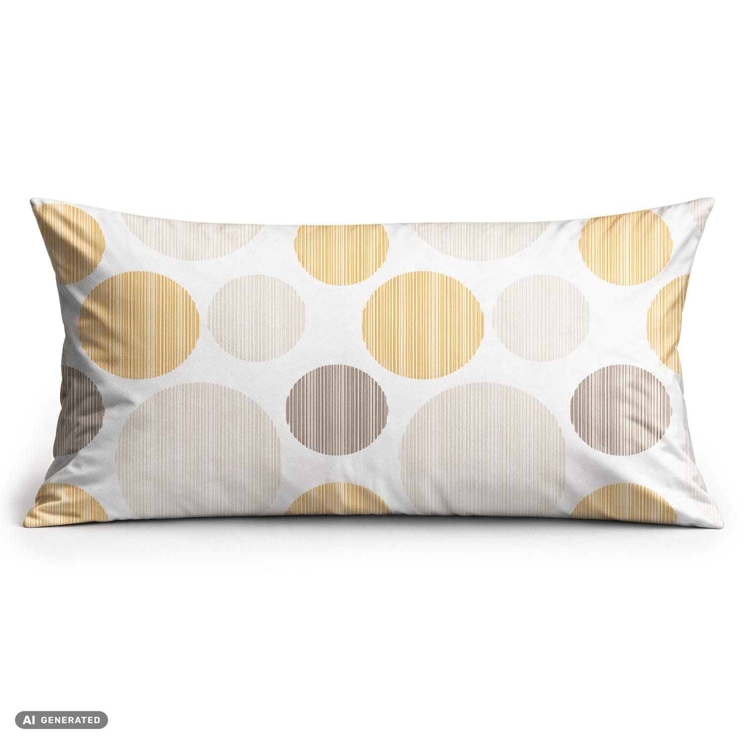 CloudComfort Basic Baumwoll Kissenbezug Kreise 2er-Set 40 x 80 cm