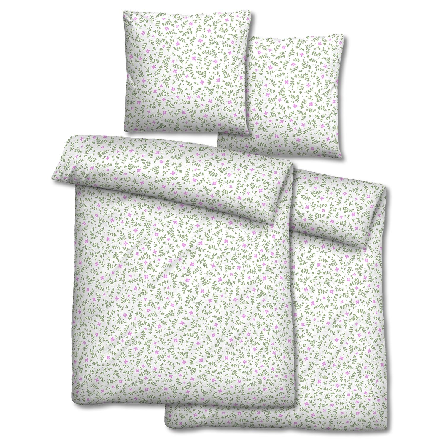 Double pack Castell cotton-linen bed linen 155 x 220 cm + 80 x 80 cm