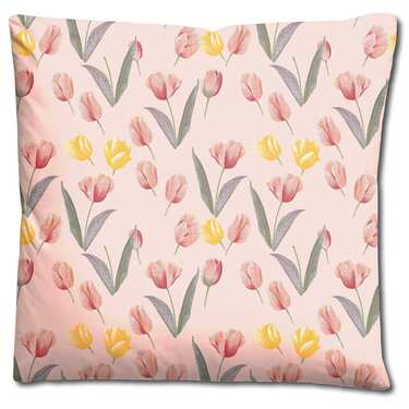Doppelpack CloudComfort Basic Mikrofaser Bettwäsche Tulpen 135 x 200 + 80 x 80 cm