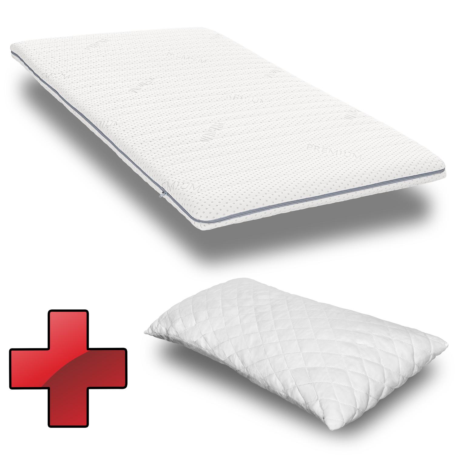 Supportho Premium topper 100 x 200 cm H3 + CloudComfort Basic gel-flake pillow 40 x 80 cm