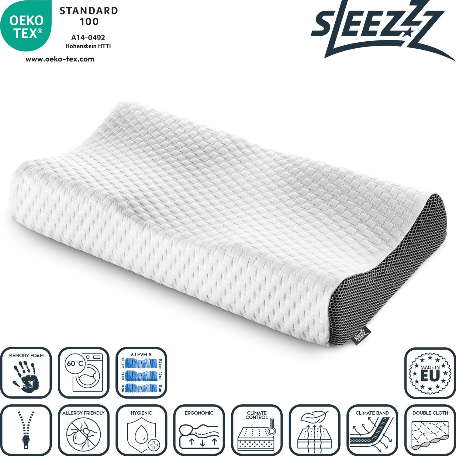 Sleezzz premium orthopaedic gel effect neck support pillow 32 x 60 cm 