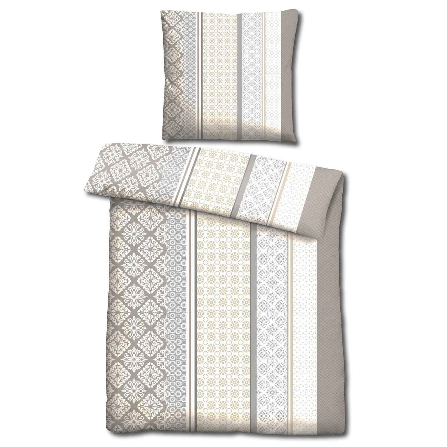 Double pack CloudComfort Basic microfiber bed linen beige 135 x 200 + 80 x 80 cm