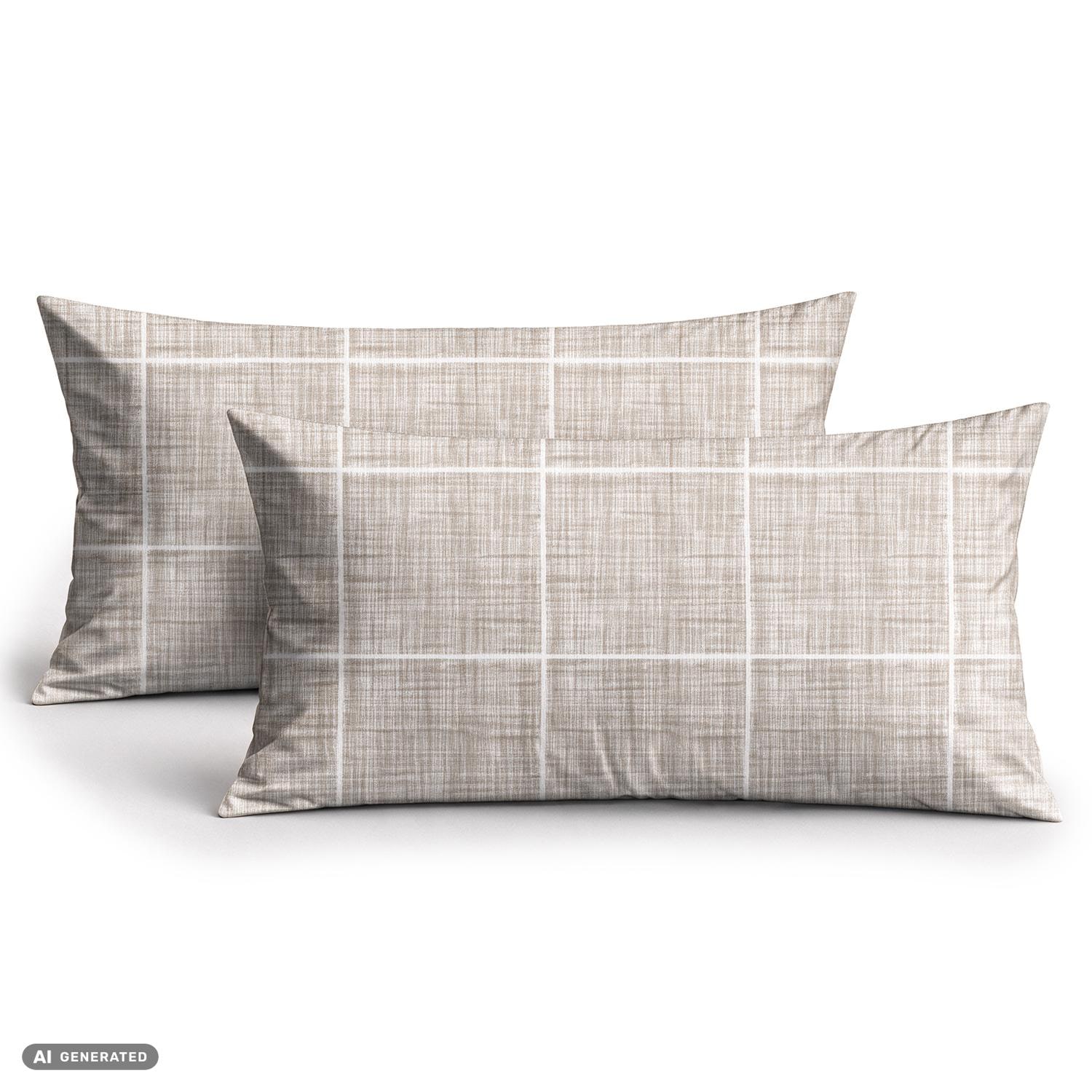 CloudComfort Basic Cotton Pillowcase, Stone Gray, Set of 2, 40 x 80 cm