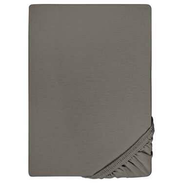 4 x Castell Jersey Cotton Fitted Sheets, Dark Taupe, 90 x 190 – 100 x 200 cm