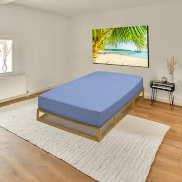 Zestaw 4 prześcieradeł CloudComfort Basic jersey stretch blue 90 x 190 - 100 x 200 cm (4 sztuki)