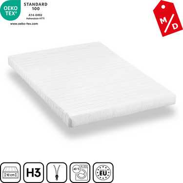 Matelas mousse confort K10 120 x 200 cm, hauteur 10 cm, degré de fermeté H3