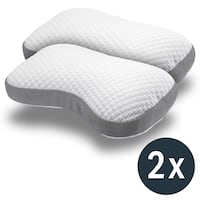 2 μαξιλάρια Sleezzz Premium με βισκοελαστικό υλικό και σχήμα πεταλούδας, διαστάσεων 36 x 60 εκ., με κάλυμμα από διπλό ύφασμα που δεν ερεθίζει το δέρμα