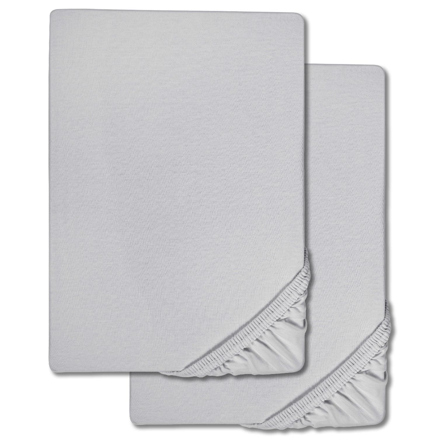 Castell fitted sheet microfiber interlock jersey silver grey 90 x 190 - 100 x 200 cm double pack Castell fitted sheet microfiber interlock jersey silver grey 90 x 190 - 100 x 200 cm double pack