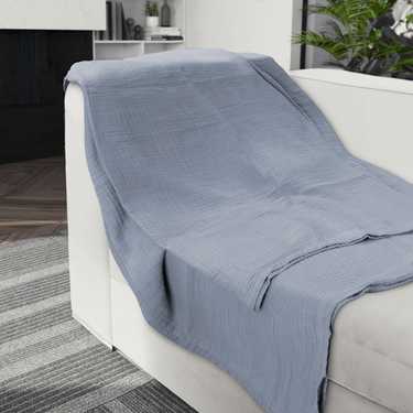 Sleezzz® muslin blanket blue 150 x 200 cm