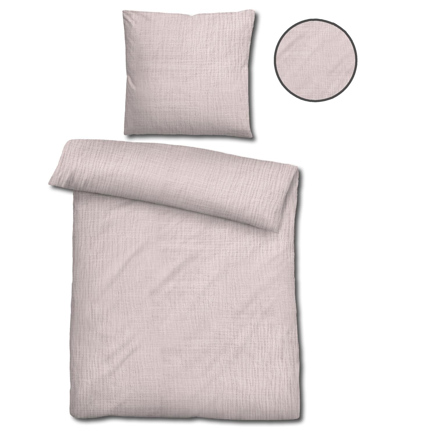 Sleezzz® Musselin Bettwäsche rosé 135 x 200 cm + 80 x 80 cm