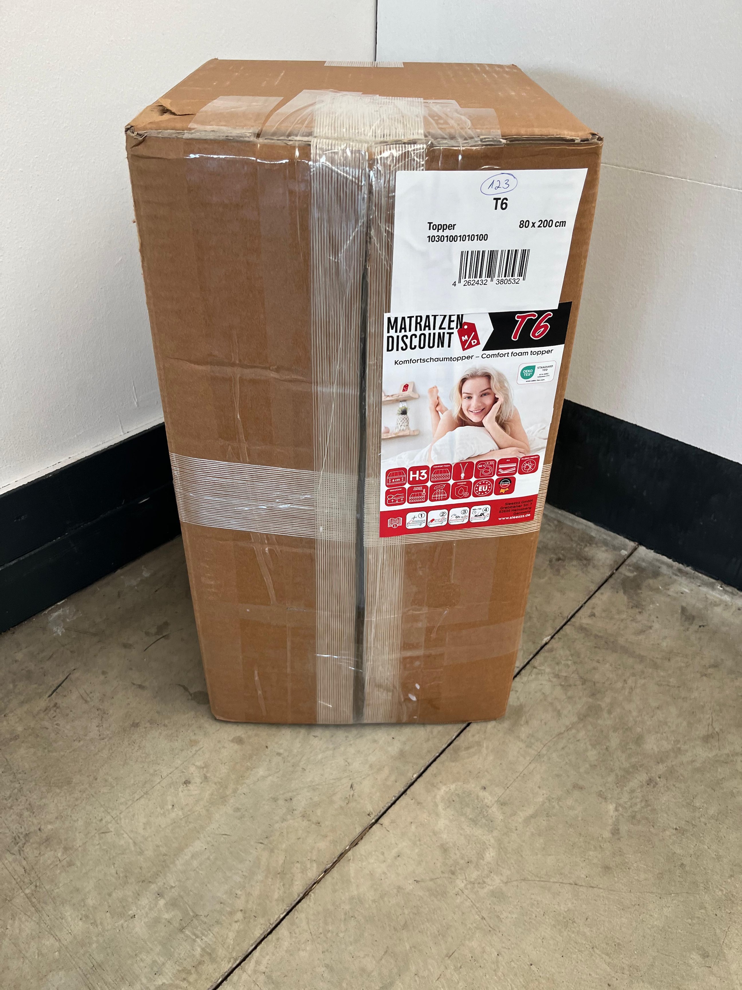 Online retourneren - Comfortschuimtopper T6 80 x 200 cm, hoogte 6 cm, hardheidsgraad H3