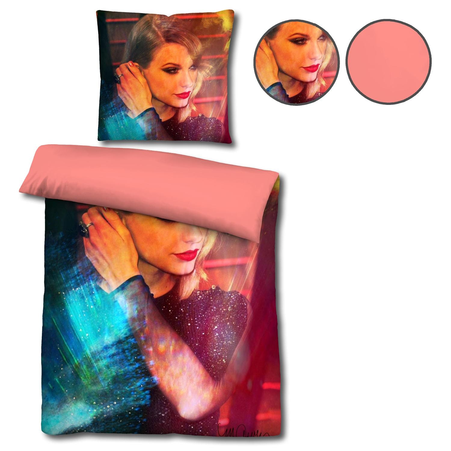 Castell biancheria da letto reversibile in microfibra Taylor Swift di Sid Maurer 155 x 220 + 80 x 80 cm