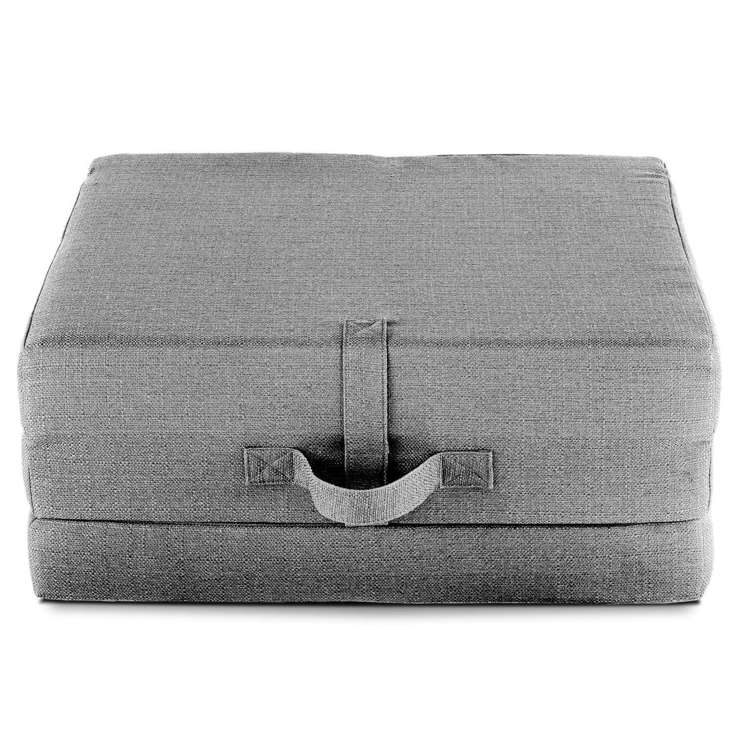 CloudComfort Premium opvouwmatras 70 x 195 cm, zilverkleurig, 10 cm dik, bekleed met meubelstof