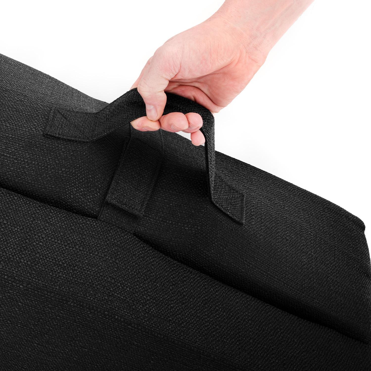 CloudComfort Premium folding mattress 70 x 195 cm black, 10 cm high covered with upholstery fabric