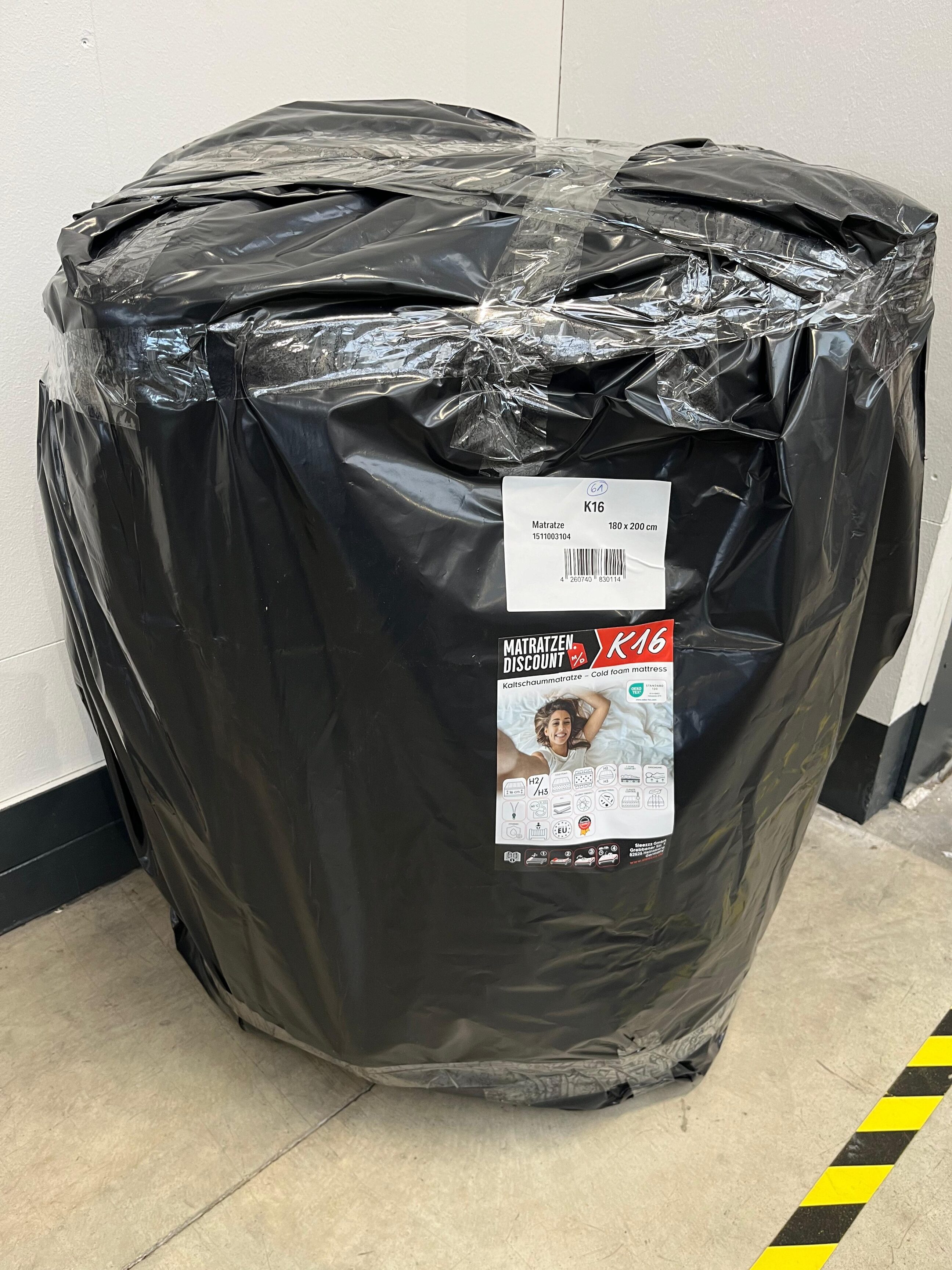 Höhe – B-Ware Kaltschaummatratze K16 / 180 x 200 cm / H2 + H3 / 16 cm Höhe