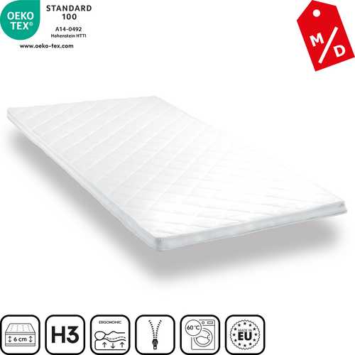 Comfort foam topper T6 100 x 200 cm, height 6 cm, firmness level H3