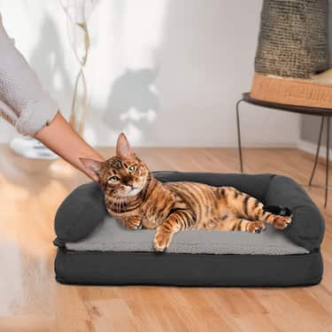 80 x 55 x 23 cm orthopaedic dog bed with backrest size M