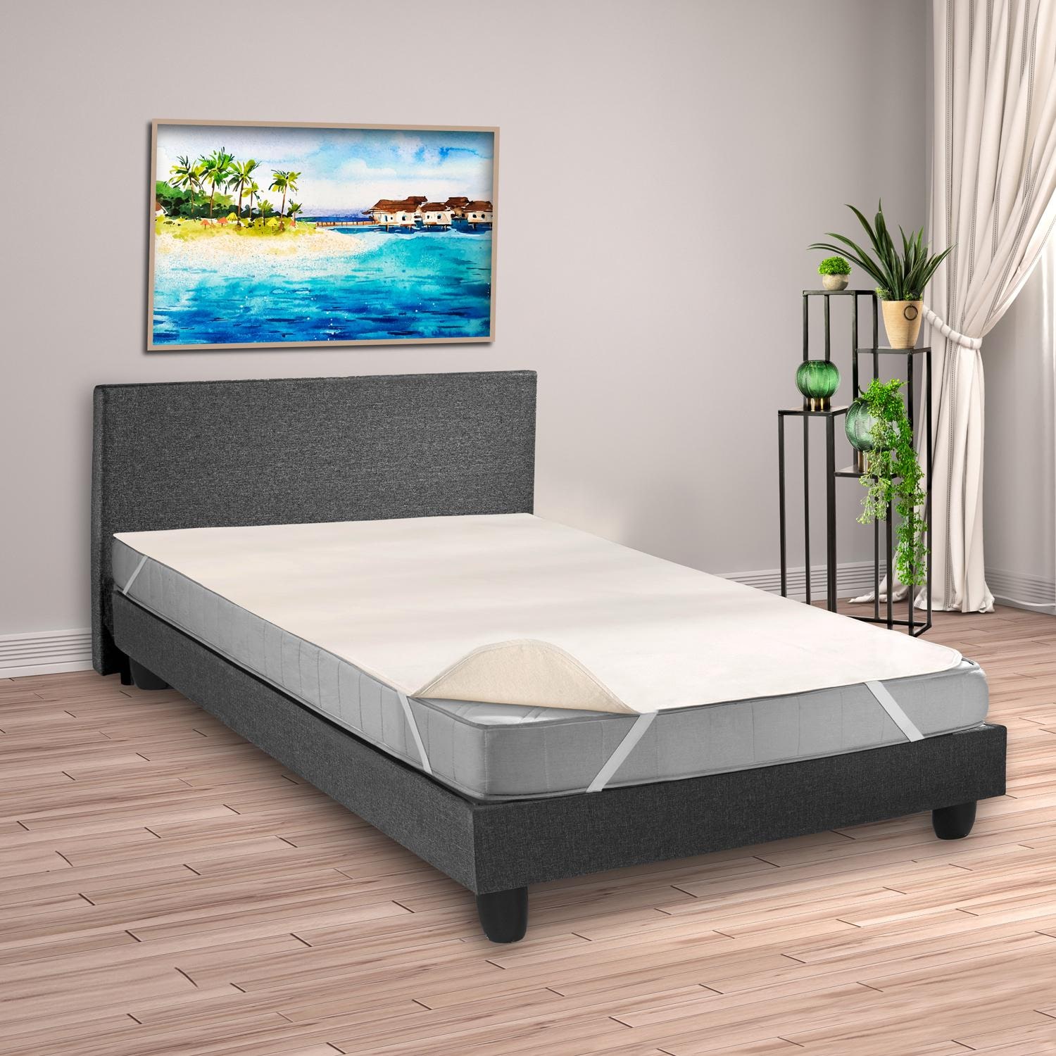 Chránič matrace Sleezzz Basic Molton 120 x 200 cm, chránič matrace ze 100% bavlny, přírodní barvy, pevný tah